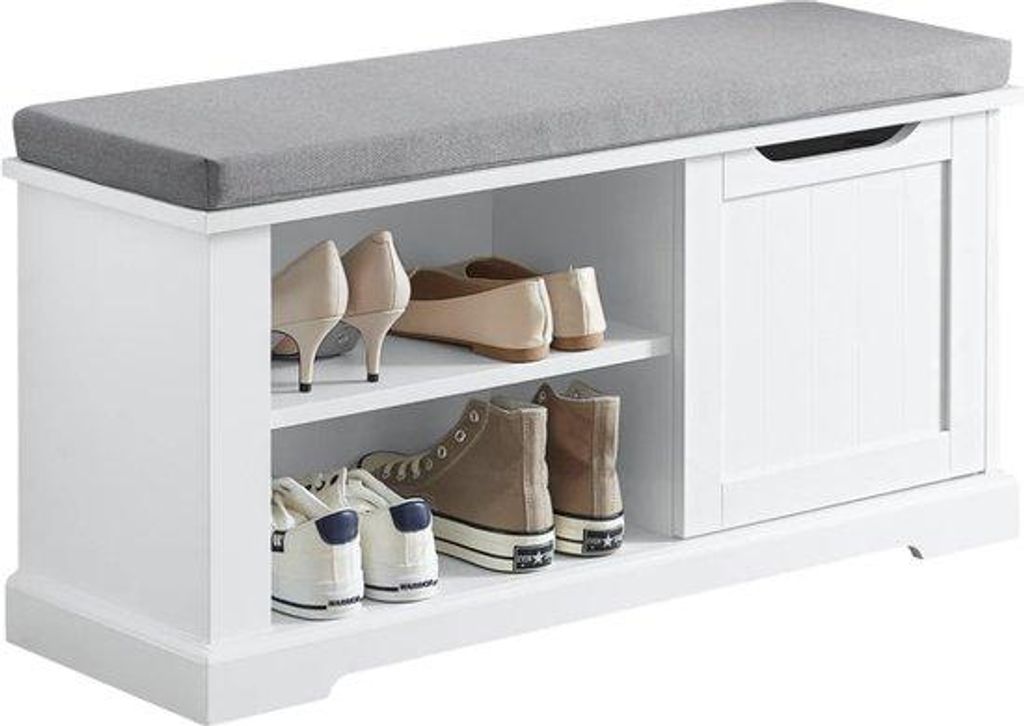 Weißer Schuhregal Schuhschrank 90x30x45cm MDF