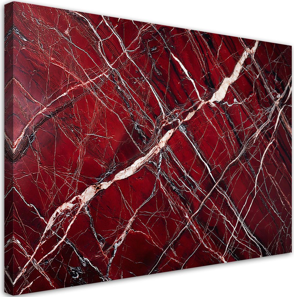 Leinwandbild Roter Marmor mit Gold Glamour-Stil 60x40 Feeby Rot bild für die wand bereit zum aufhängen