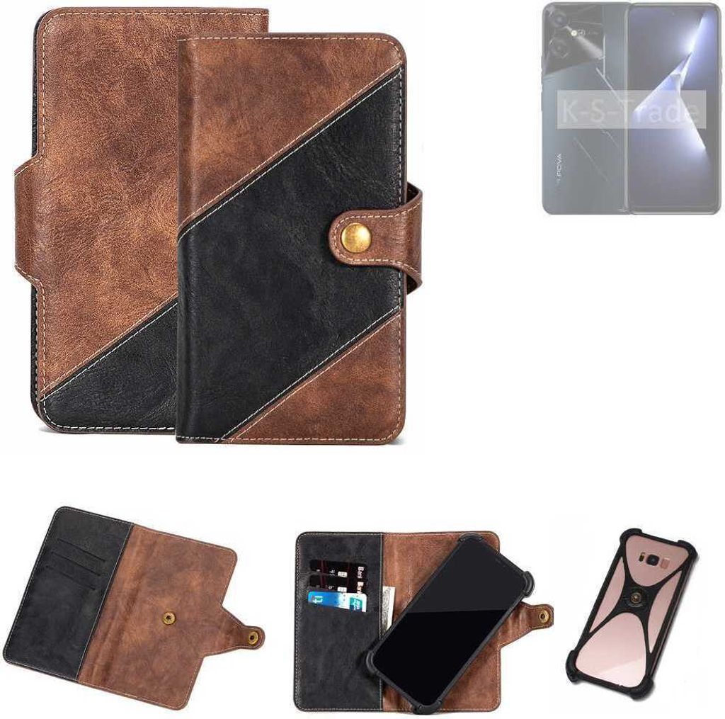 K-S-Trade Handyhülle Schutzhülle Bookstyle Case kompatibel mit Tecno Pova Neo 3 Klapphülle Cover Hülle Schutztasche 1x