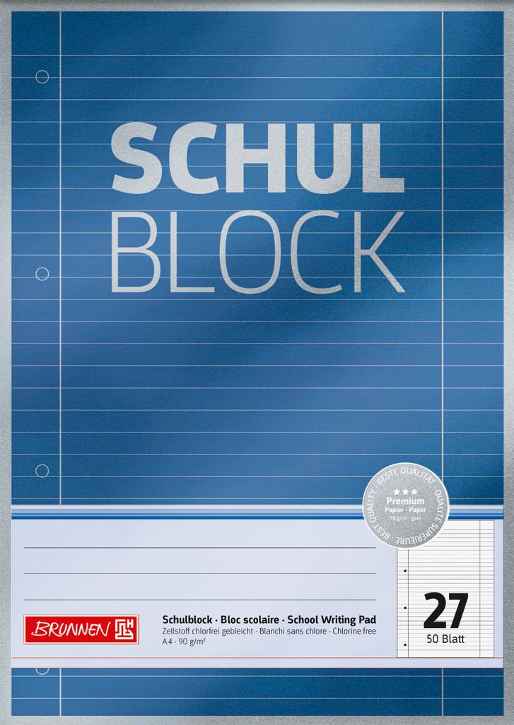 BRUNNEN 1052627 Premium "School notepad" A4 foderato, con Immagine del prodotto 