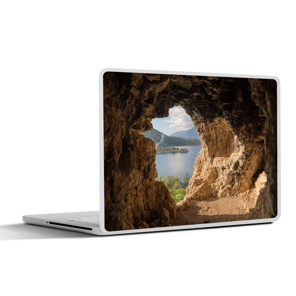 MuchoWow Laptop Aufkleber Sticker Cover Wasser - Höhle - Natur - Landschaft 36.5x27.5 cm - Laptop-Sticker