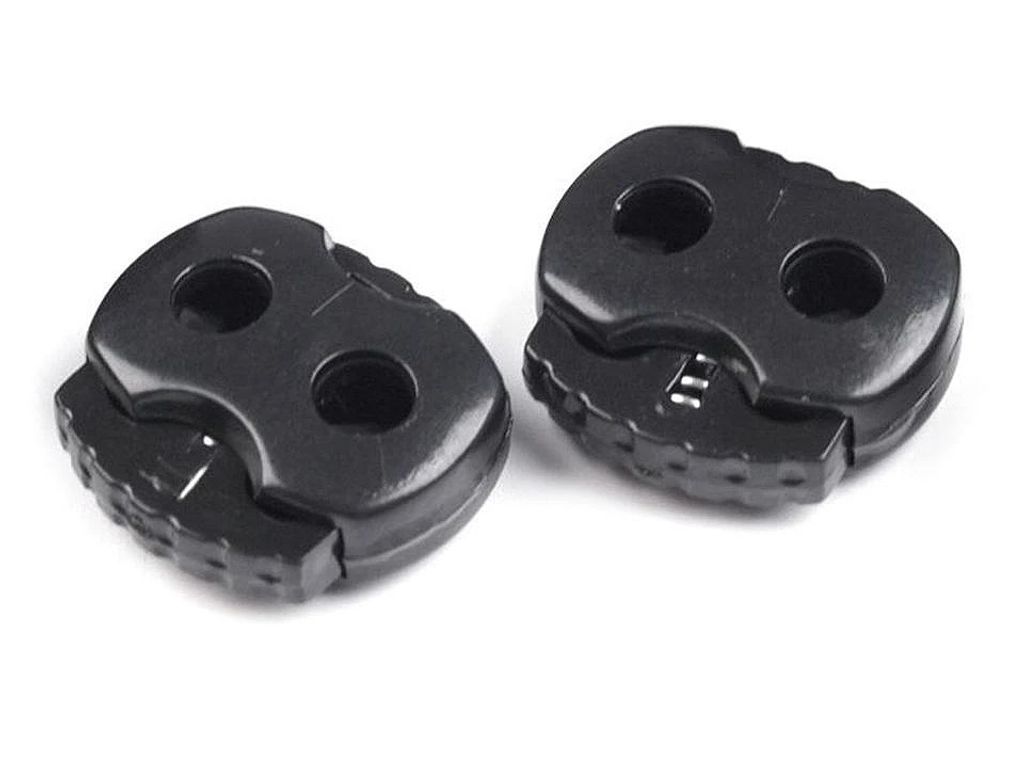 10 Kordelstopper, 2-Loch, für 5mm Kordel, 20x20mm,schwarz Produktbild 