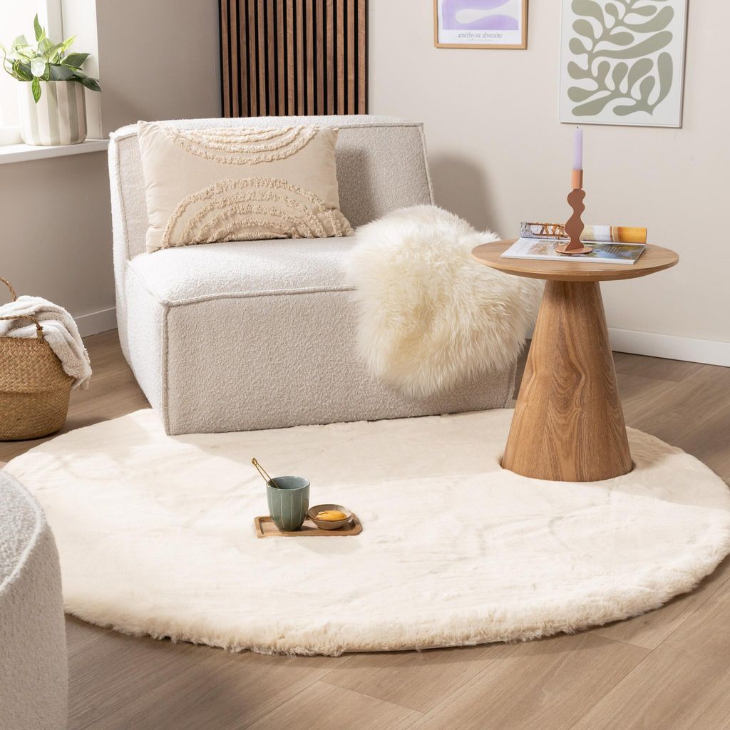 Volero - Tapis rond à poils longs - Comfy Supreme Crème - Ø Image du produit 