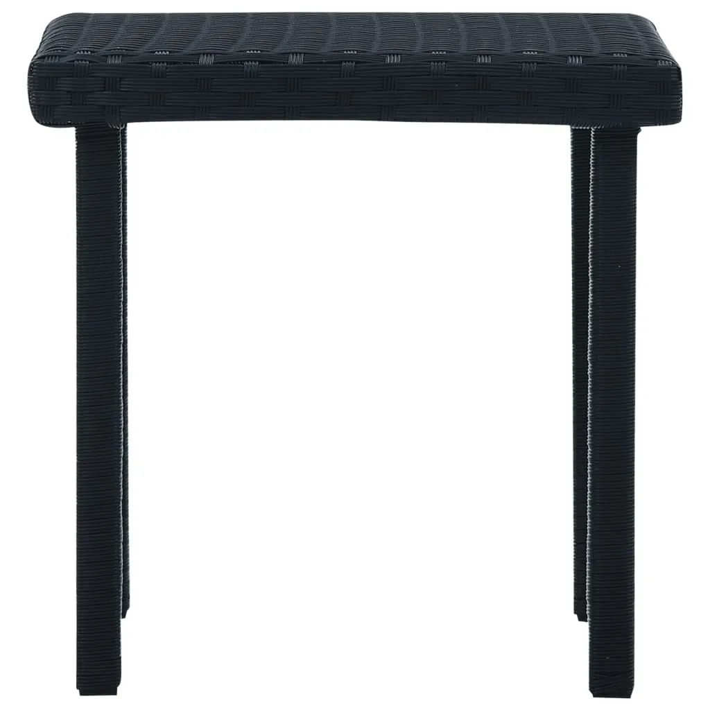 Petite table basse de jardin noire 40cm en polyrotin pour terrasse