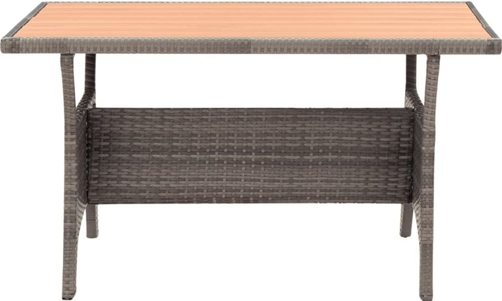 vidaXL Gartentisch Grau 120x70x66 cm Poly Rattan Immagine del prodotto 