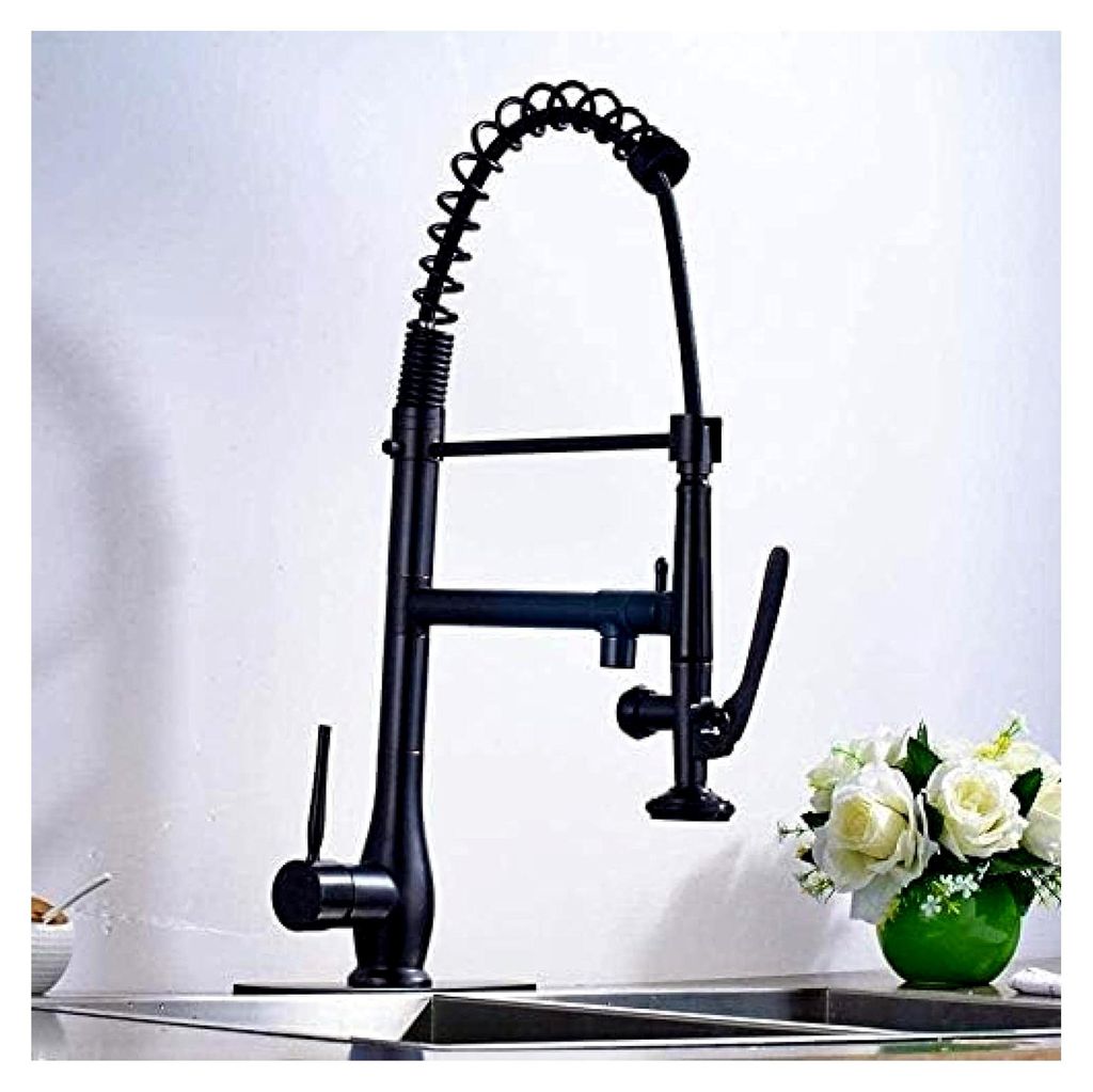 Wasserhahn aus Messing mit bronzefarbenem Finish, Küchenarmatur, Mischbatterie, scharfer Griff und runde Abdeckplatte