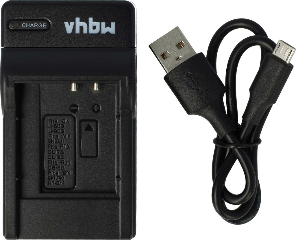 vhbw USB Ladegerät kompatibel mit Sony Mini AZ1, HDR-AZ1, HDR-AZ1VR Kamera Camcorder/Akku - Ladeschale, Ladeanzeige, 4,2 V