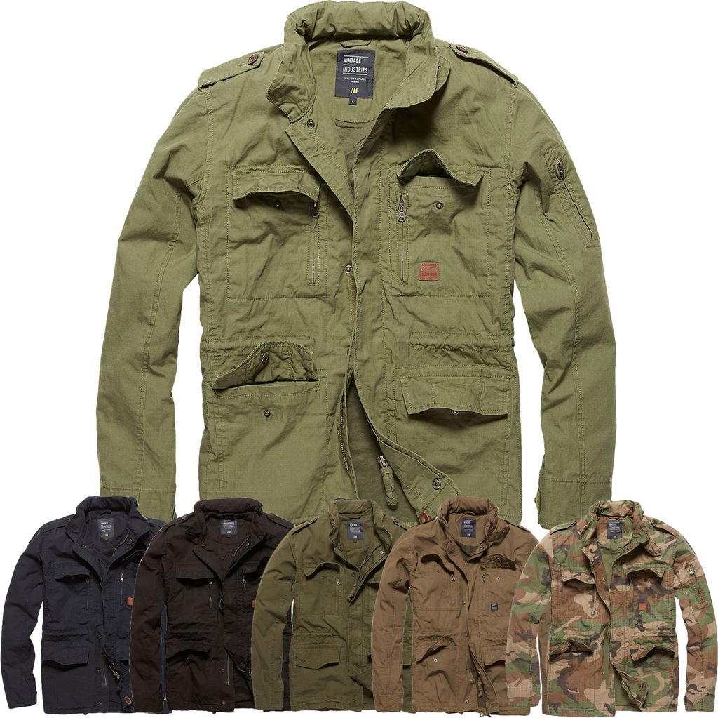 Vintage Industries Jacke Cranford Jacket, Farbe:woodl.-camo, Größe:L