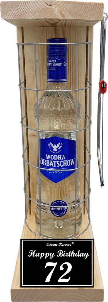 Wodka - 72 Happy Birthday - Eiserne Reserve Gitterkäfig Geschenk 72. Geburtstag