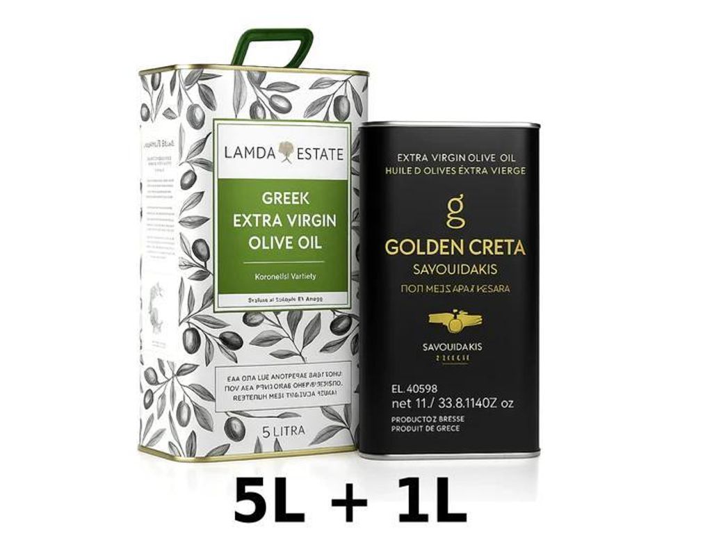OREA Feinkost, Natives griechisches Olivenöl extra, Kreta – Vorteilspaket: 5 L + 1 L (insgesamt 6 L), kaltgepresst