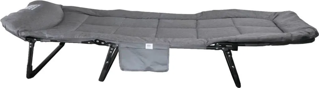 BASS Chaise longue pliante BP-BH31005 lit de voyage gris 200x64x30 cm
