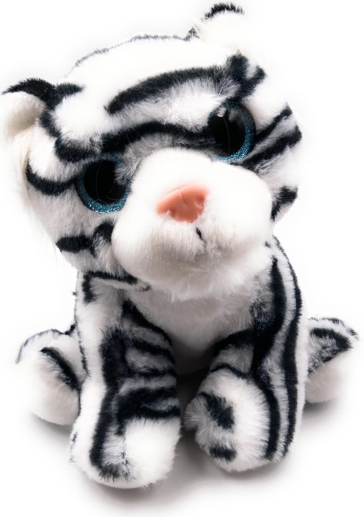 Onwomania Plüschtier Stofftier Kuscheltier Königstiger Schneetiger Tiger weiss Länge 25 cm Weiß