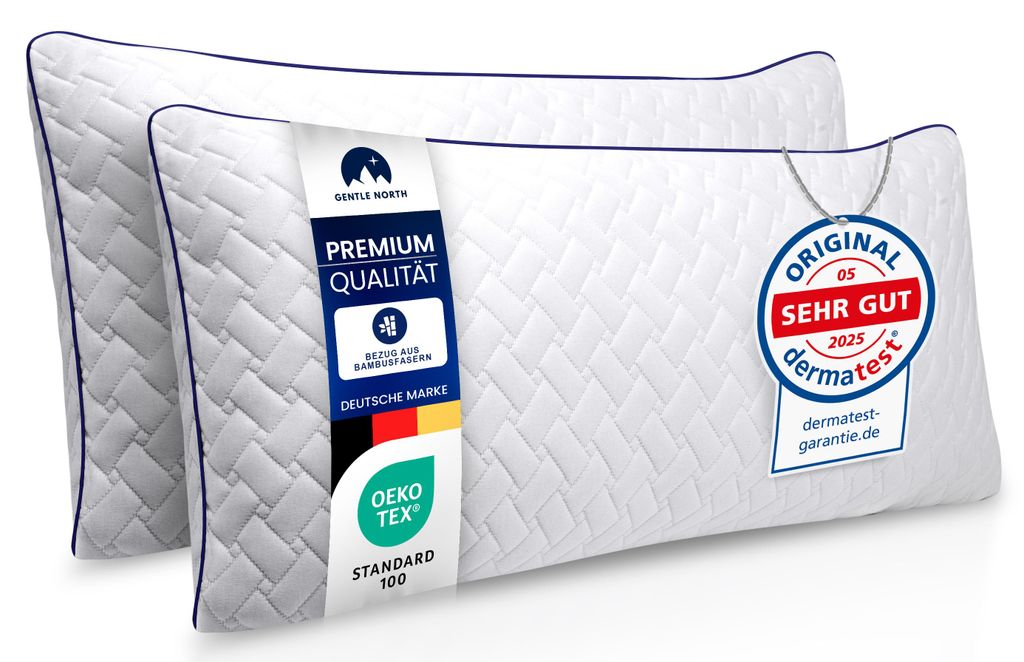Hotelqualität Kopfkissen 40x80 2 Stück Hochwertige Kopfkissen aus Bambusfasern in Hotelqualität