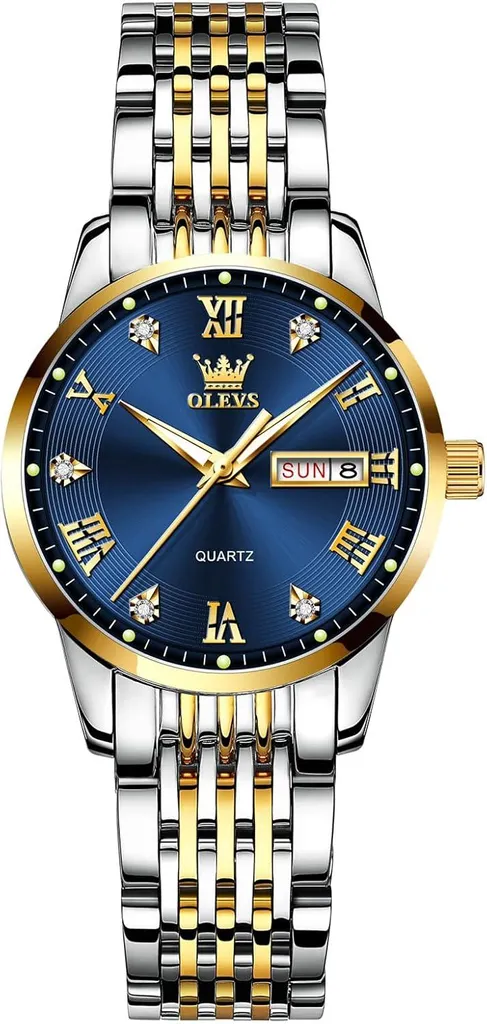 Regalo Elegante Donna: Orologio Acciaio Day-Date con Quadrante Luminoso