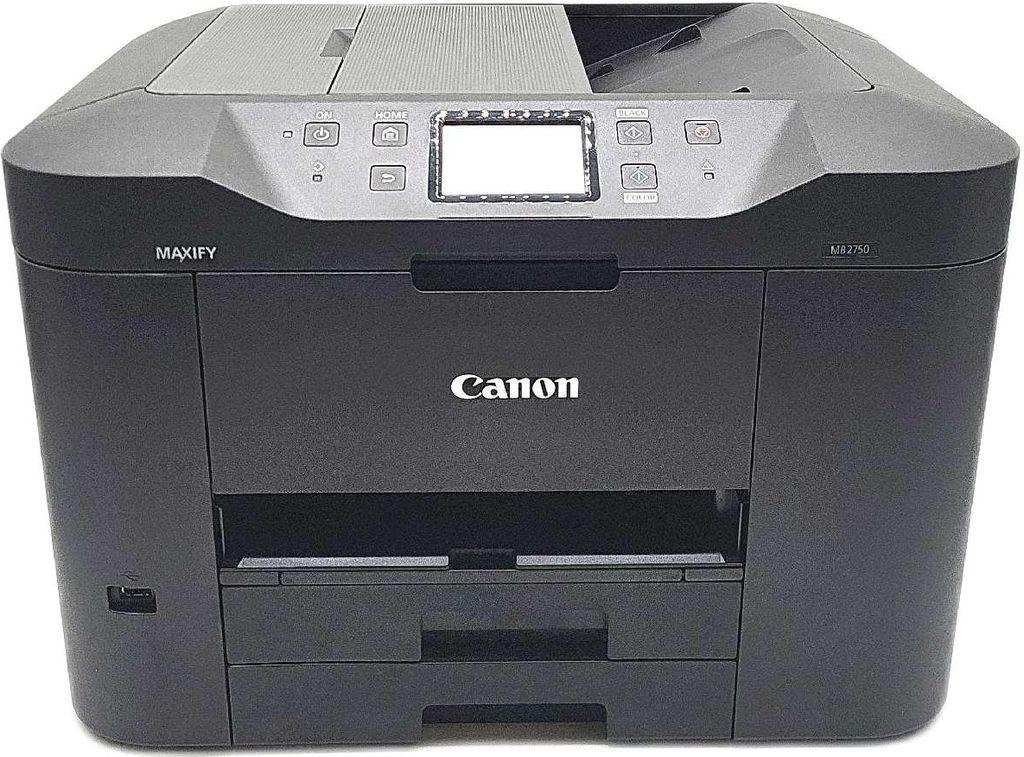 A front view of a Canon MAXIFY MB2750 multifunction printer against a white background.