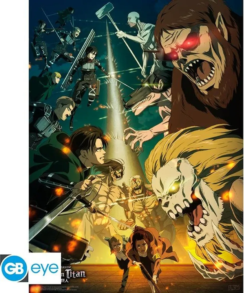 Déco Murale Chambre Affiche Attack on Titan Paradis vs Marley 38x52cm