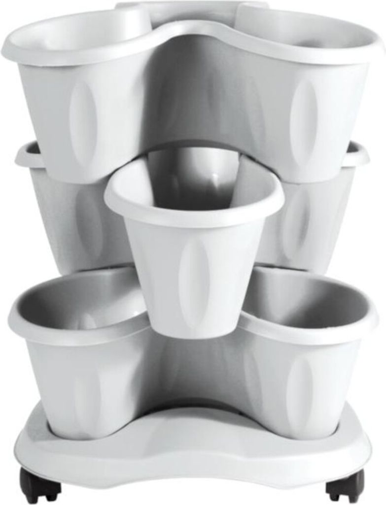 Bama Trifoglio Plantenbak met Wieltjes 40x51 cm Wit