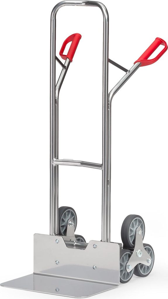 fetra Alu-Treppenkarre, Schaufel 480 x 300 mm, 3-Rad-Stern, je 3 TPE-Räder 160 x 40 mm