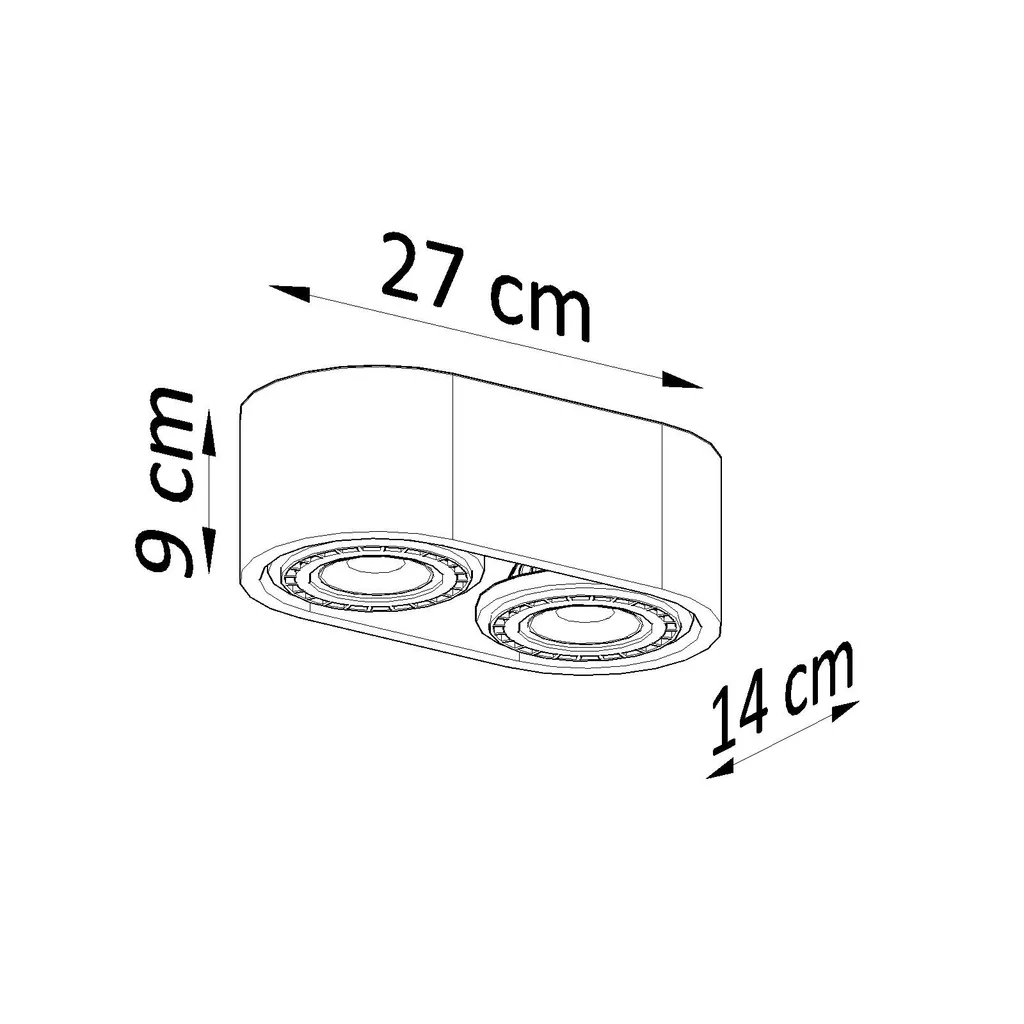 Sollux BASIC 2 Lampada Soffitto Cemento 2xGU10 - Stile Loft Urban - 4