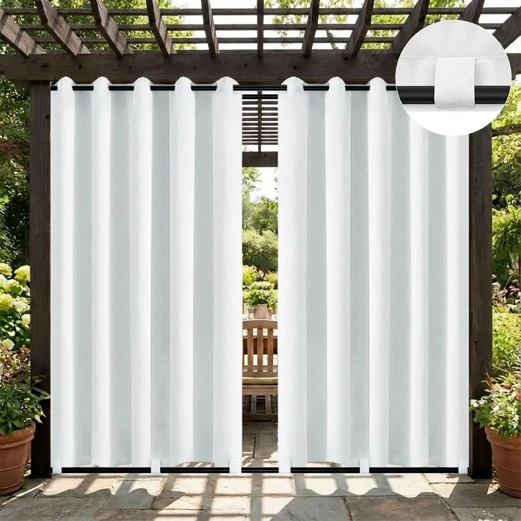 1x Tenda da giardino all'aperto resistente alle intemperie Con occhielli Impermeabile extra largo privacy protezione UV per balcone terrazza patio gazebo, 180x274cm, Bianco