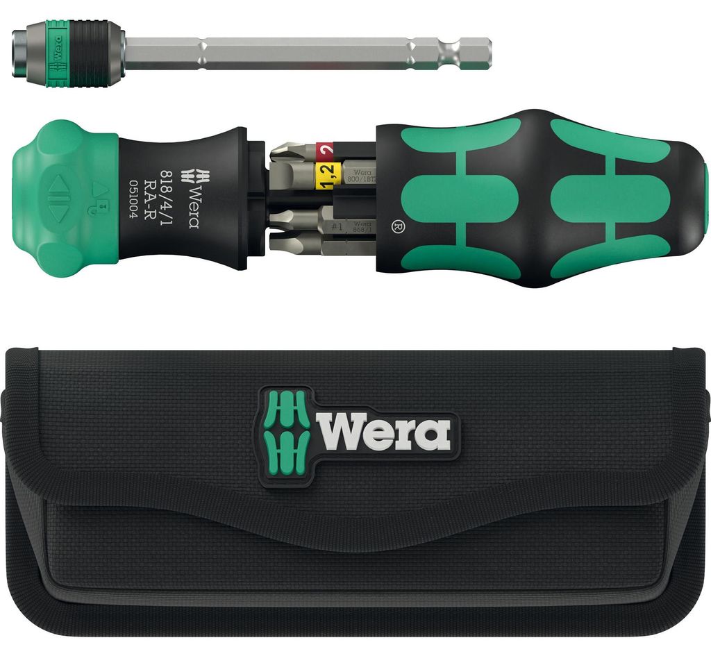Wera Kraftform Kompakt 26 RA-R mit Tasche, Bit-Satz, (6-teilig, 1/4"