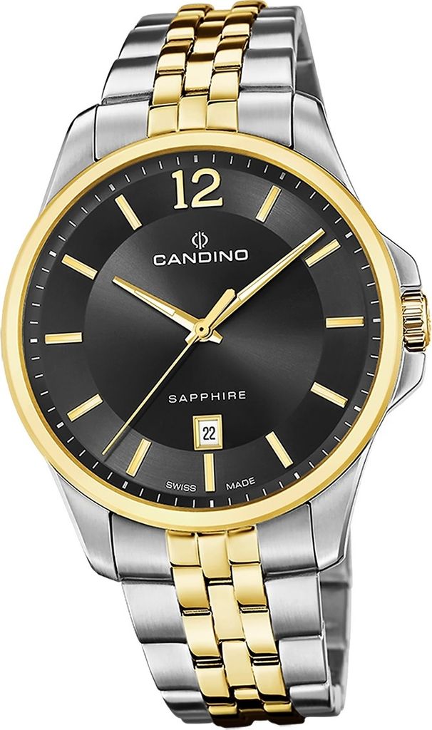 Candino Edelstahl Herren Uhr Analog Casual Armbanduhr silber gold Classic D2UC4763/4