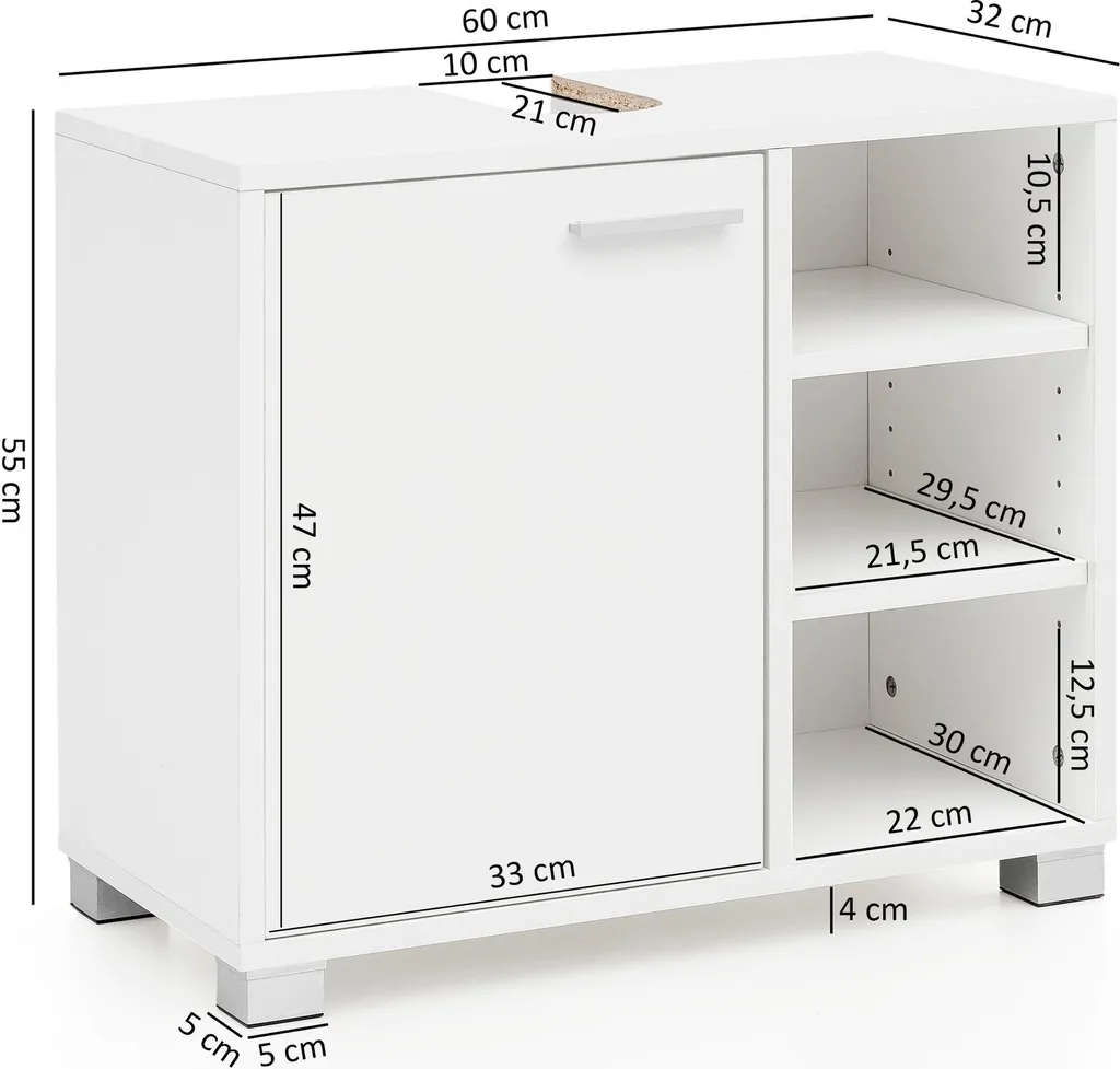 Comment Ranger sous le Lavabo ? Meuble Blanc 60 cm Compact et Anti-Humidité