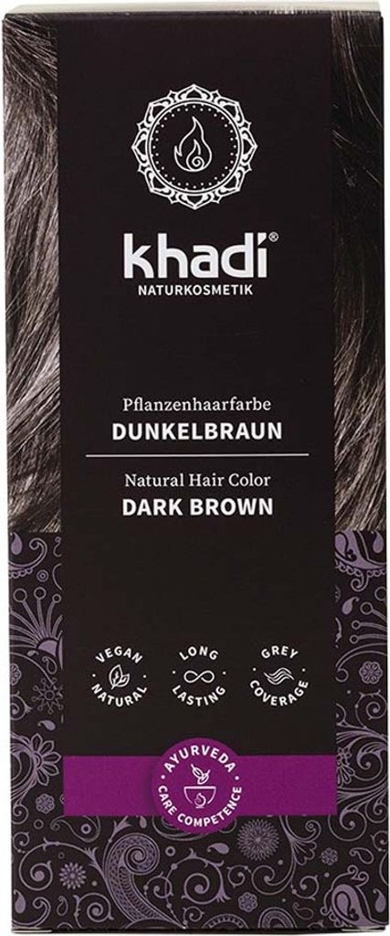 Khadi Dark Brown Plant Hair Color 100g - Natural and Vegan Produktbild 