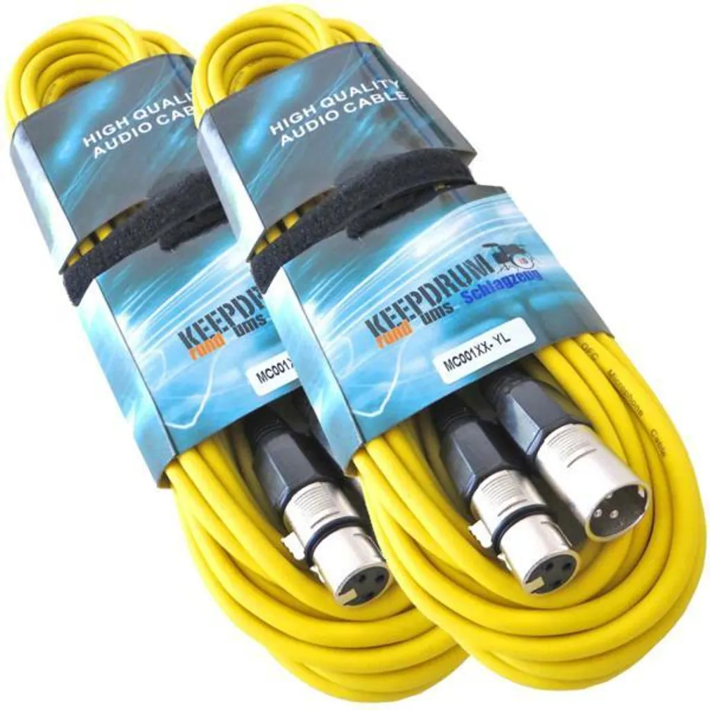 keepdrum 6m MC-001XX YW cavo microfonico XLR giallo 2 pezzi