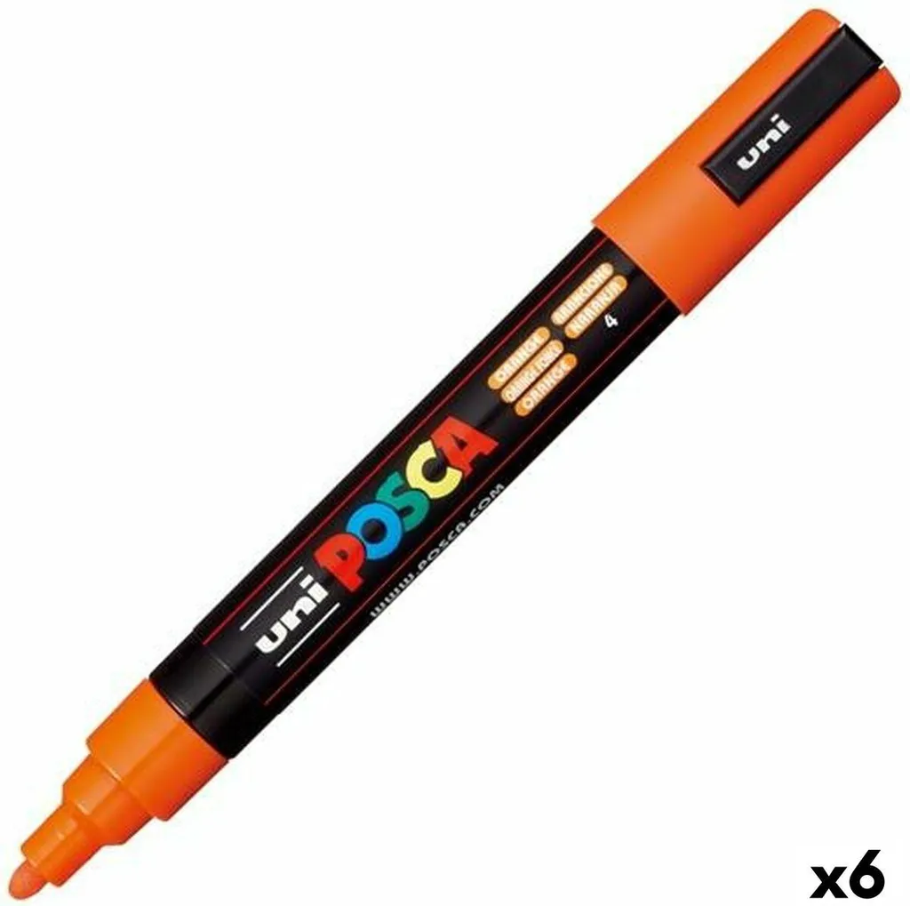 Lot de 6 POSCA PC-5M Orange pour Personnaliser Objets et Décorations - 4