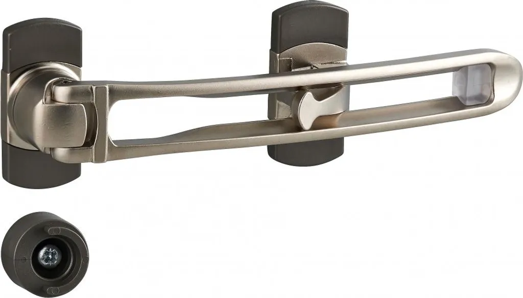Entrebâilleur à taquet d'arrêt nickelé 169mm haute résistance
