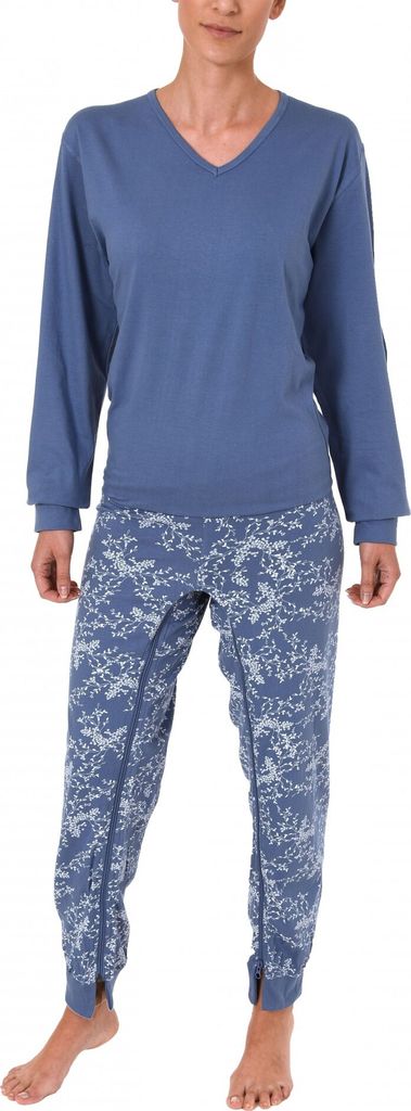 Damen Pflegeoverall langarm mit Reissverschluss am Rücken und am Bein ; blau , XL