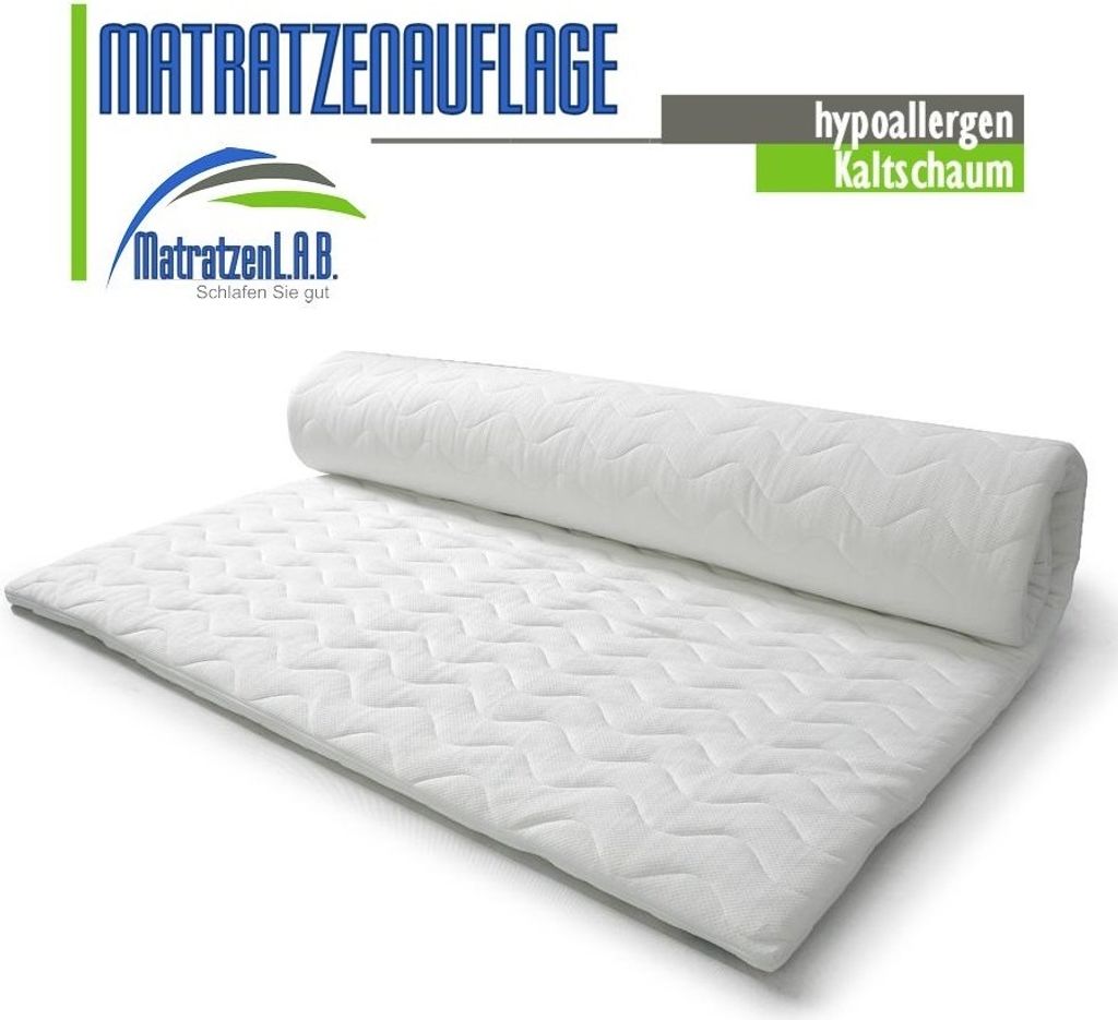 Matratzen Topper Matratzenauflage KALTSCHAUM 100 x 200 Höhe ca.8 cm H4 Matratzenschoner Aloe Vera Bezug