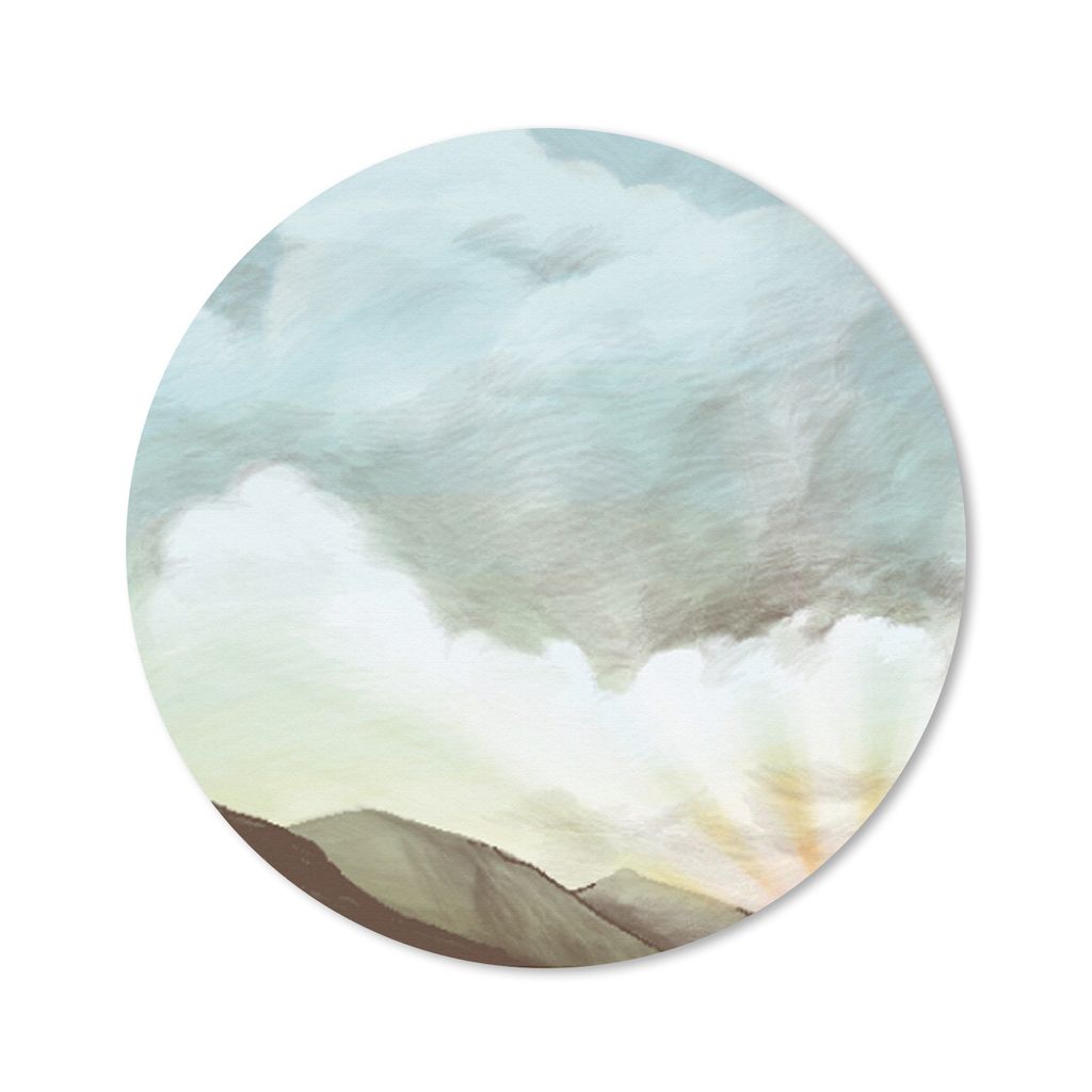MuchoWow Mauspad Mousepad Himmel - Berg - Farben 40x40 cm - Mousepads - Maus Mat - Pad - Mausunterlage - Schreibtisch Accessoires