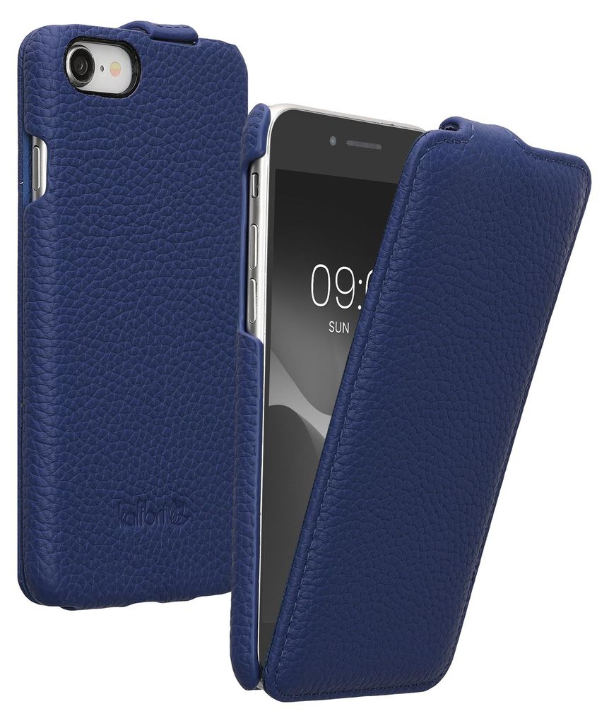 kalibri Flip Hülle Ultra Slim kompatibel mit Apple iPhone SE (2022) / iPhone SE (2020) / iPhone 8 / iPhone 7 - Leder Case Schutzhülle Tasche in