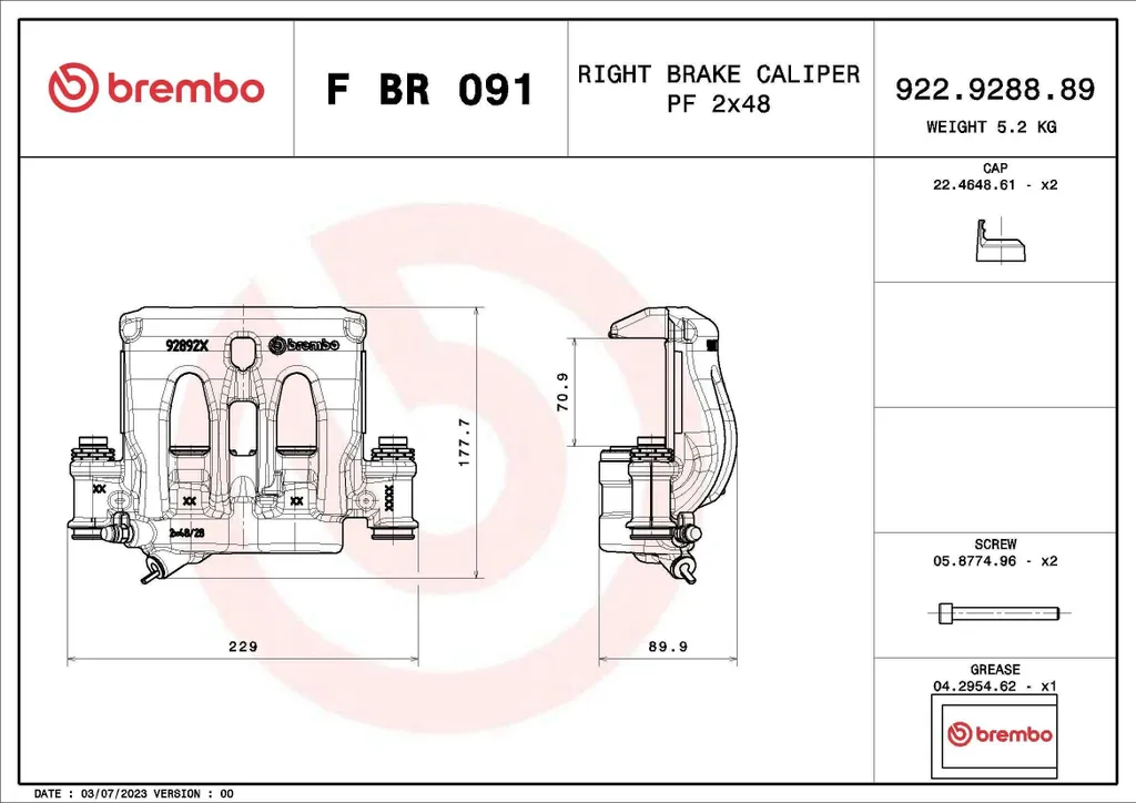 Étrier de frein hydraulique type origine pour Mercedes Sprinter W906 et 2F