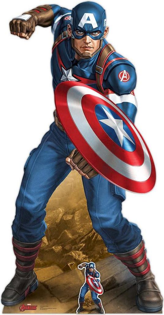 Avengers Pappaufsteller (Stand Up) - Captain America Vibranium Shield Comic Book Art (183 cm)