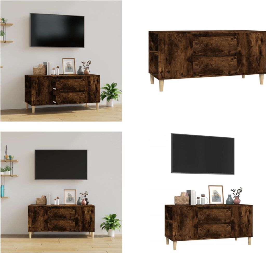 vidaXL TV Schrank Räuchereiche 102x44,5x50 cm Holzwerkstoff - TV-Schrank - TV-Schränke - TV-Möbel - TV-Ständer