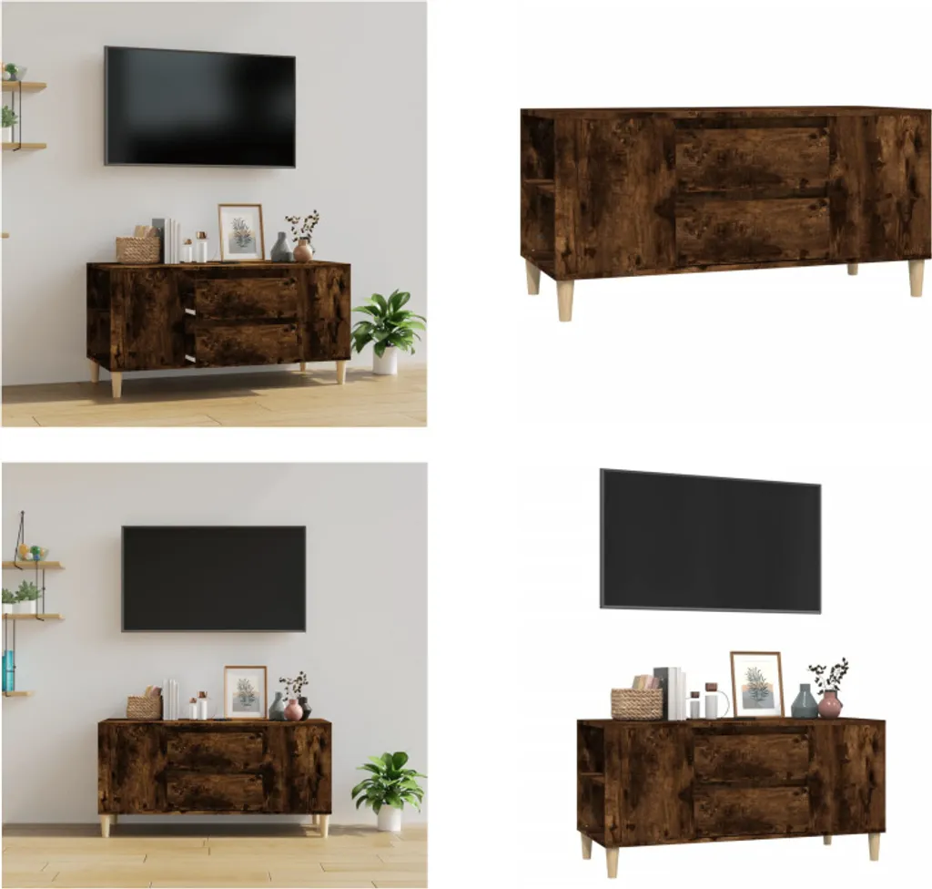 Mobile Porta TV vidaXL Rovere Fumé 102x44,5x50 cm | Offerta Esclusiva