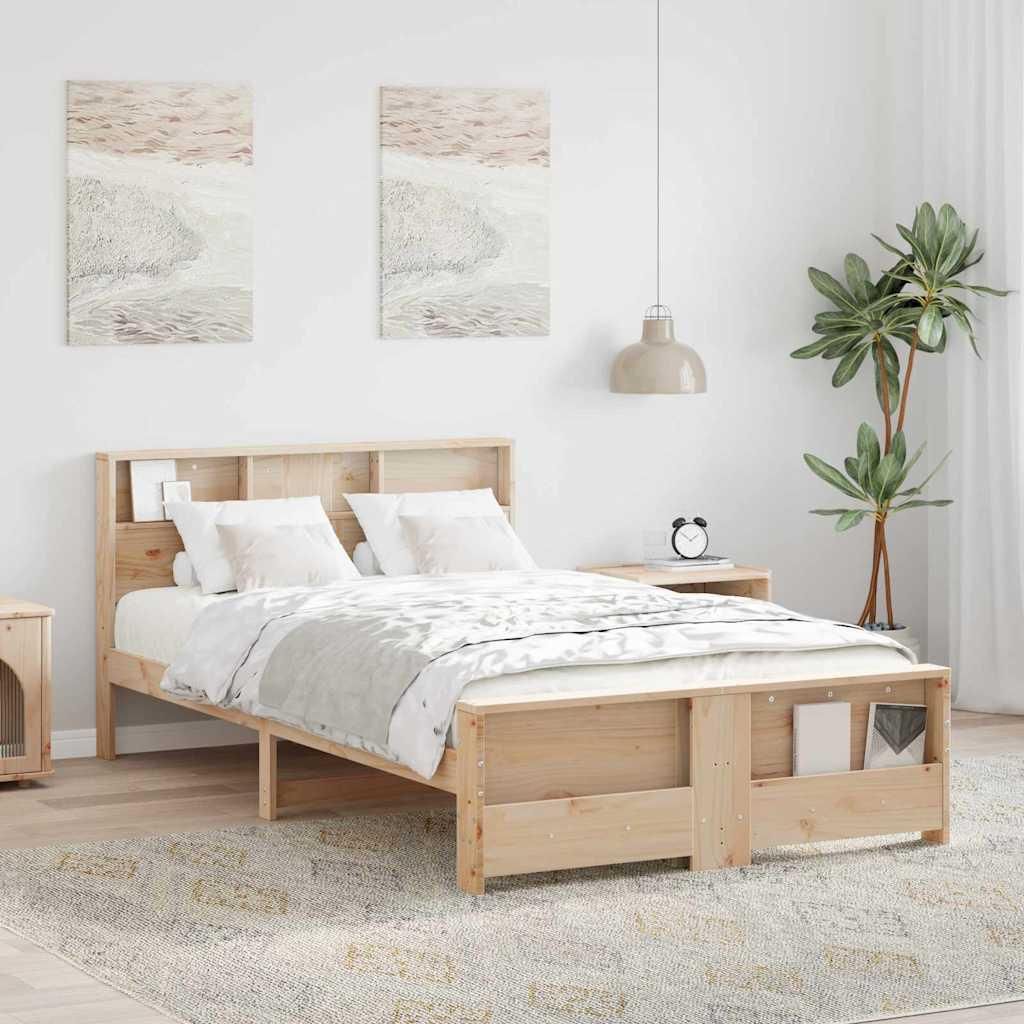 Maison Exclusive - Bettrahmen mit Kopfteil Braun 135 x 190 cm Holzwerkstoff
