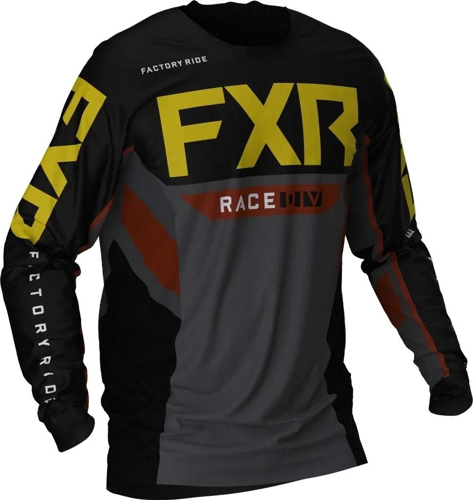 Maillot MX Respirant FXR Podium Gear - Tissu Ultra Léger Noir et Jaune M