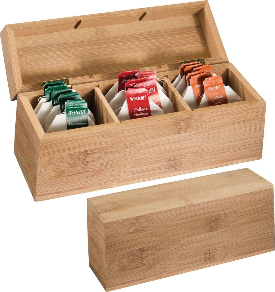 Teeaufbewahrungsbox / Teebeutelbox aus Bambus Produktbild 