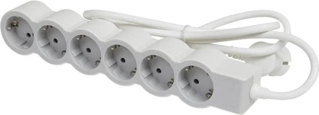 Legrand 694557 Multipresa Piatta 6 Posti | Ciabatta 1.5m Bianco Grigio