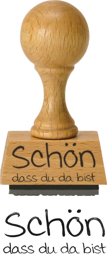 Schön, dass du da bist Holzstempel