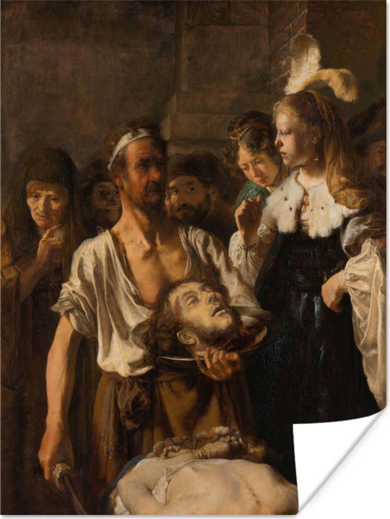 MuchoWow Poster Salome empfängt das Haupt von Johannes dem Täufer - Rembrandt van Rijn 30x40 cm - Wandplakat - Poster Kinderzimmer