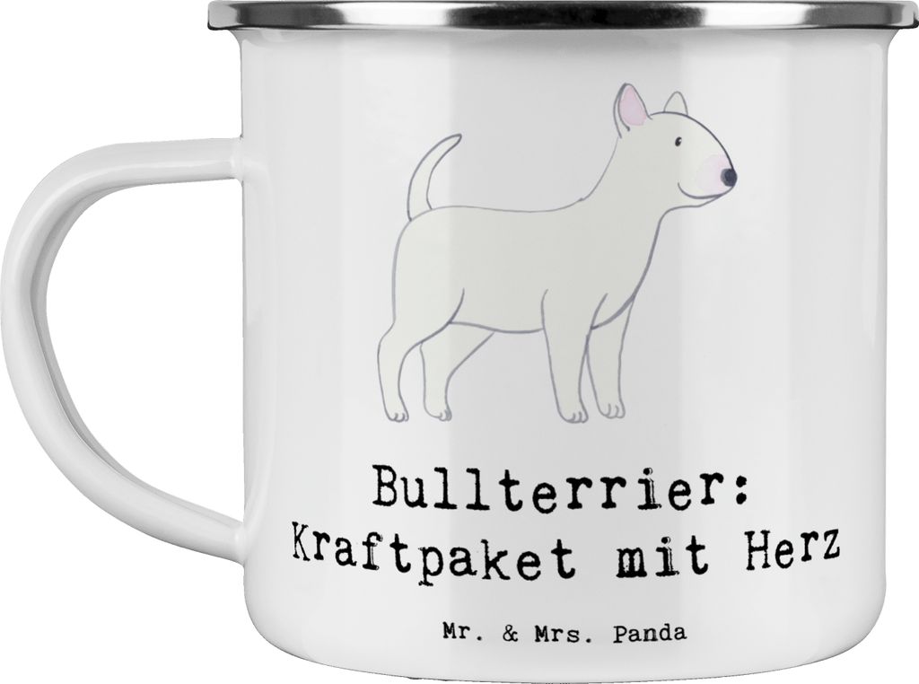 Mr. & Mrs. Panda Teetasse Bullterrier Kraftpaket - Weiß - Geschenk, verspielte Hunde, freundliche, Hunderassen, Energie, Pflege, Teebecher, becher...