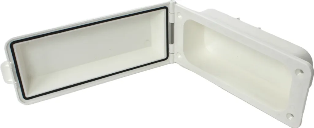 Sortie de câble extérieure camping-car blanche pour branchement auvent