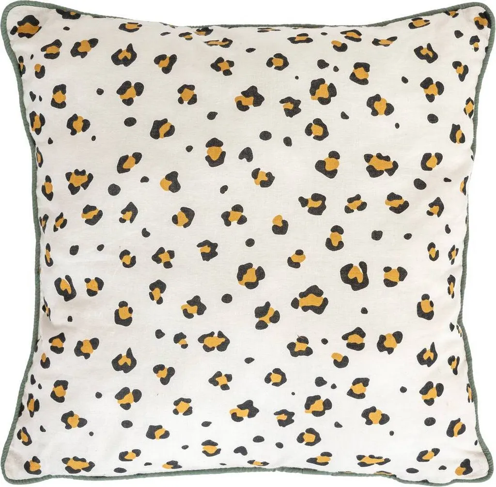 Coussin de Chambre Enfant Léopard Jaune 40x40 cm pour Coin Lecture