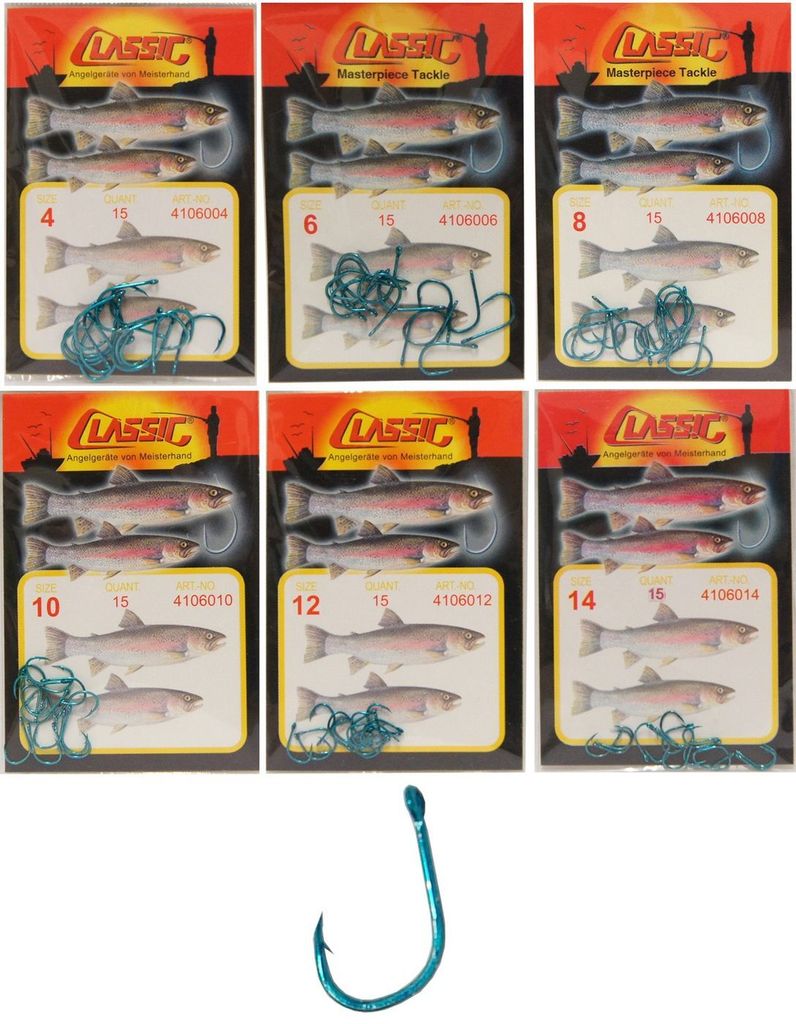 15 Forellenhaken Öhr Forellen Haken Forellenangeln, Größe:10