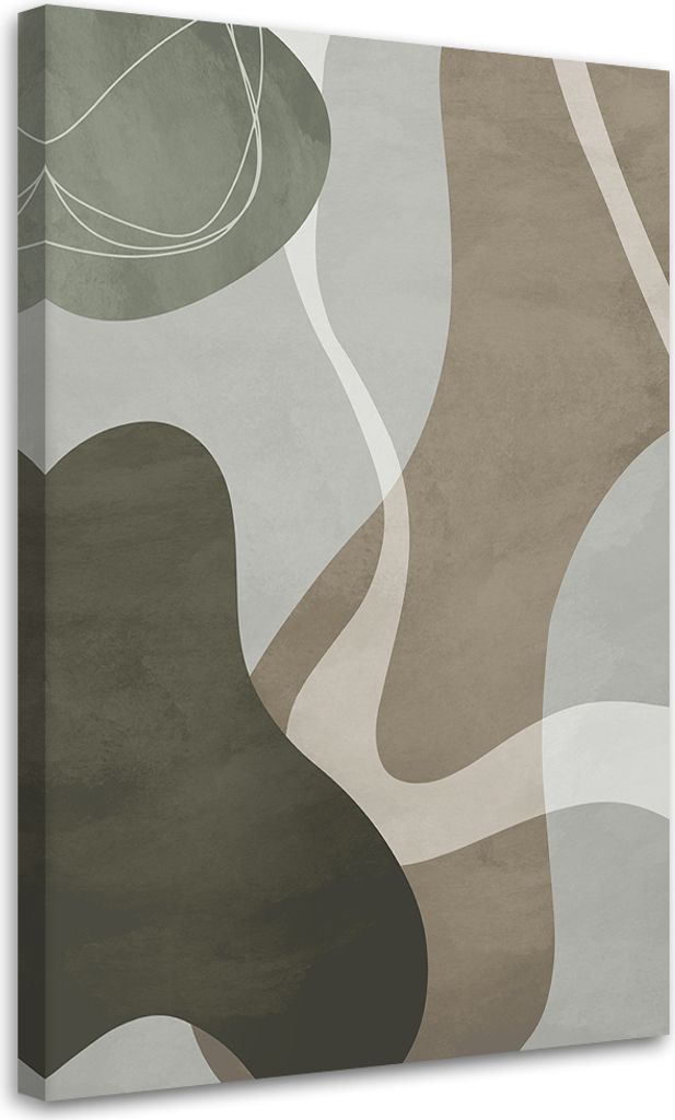 Leinwandbild Graue Formen im Boho-Stil 40x60 Feeby Grau bild für die wand bereit zum aufhängen